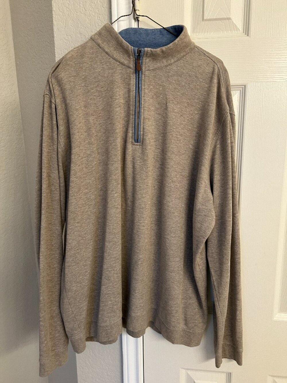 Johnnie O Men's Sully Quarter Zip Pullover - Heather Tan - 2XL